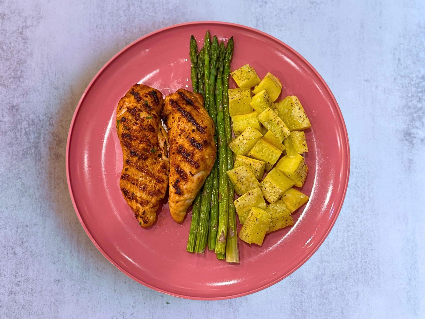 Cajun Chicken • Asparagus • Squash